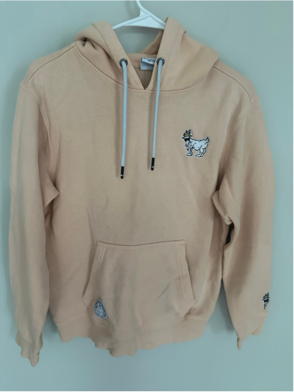 Goat USA Beige Pullover Hoodie Sweatshirt Size XS